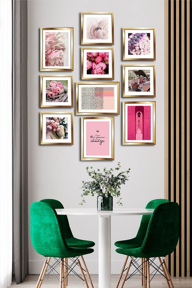 10 Parçalı Çerçeve Görünümlü Mdf Tablo Seti Flm105 - 1