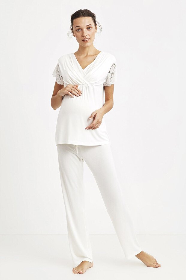 Yumuşak Dokulu Hamile Pijama Takımı - 1