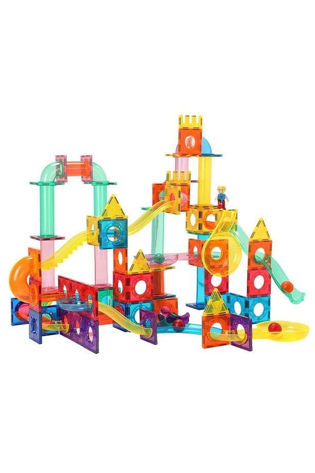 Marble Run 200 Parçalı Premium Manyetik Oyuncak/bloklar Seti 7 Adet Top | Steam, Eğitici Bloklar - 6