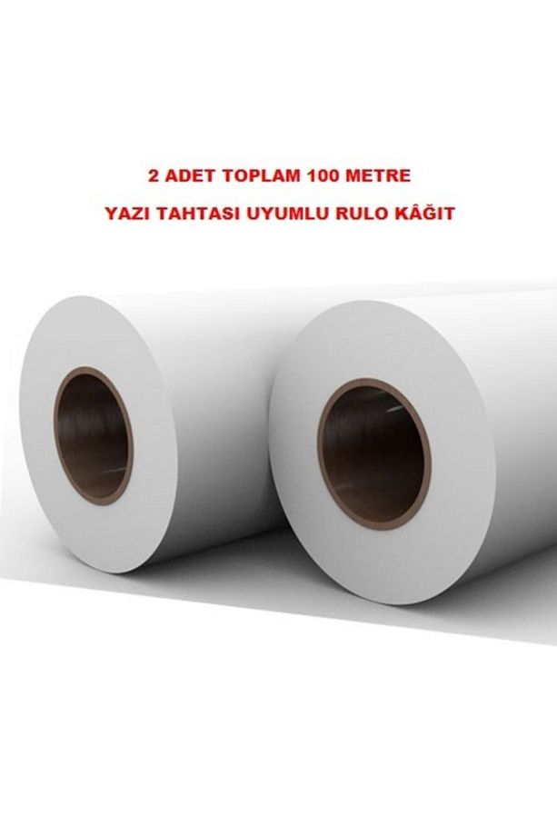Rulo Resim Kağıdı 2 Adet Toplam 50 X 2 : Toplam 100 Metre Yazı Tahtası Uyumlu Genişlik 31 Plotter - 1