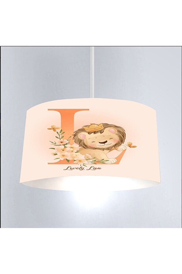 L Harfli Sevimli Aslan Çocuk Avizesi Ea962 - 2