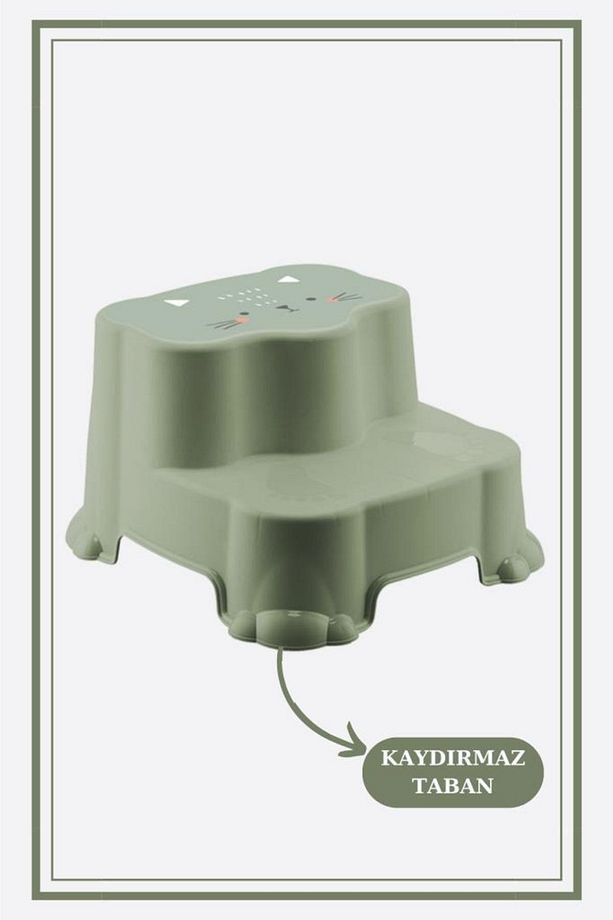 Kaydırmaz Çocuk Taburesi Çift Basamaklı Çocuk Banyo Lavabo Basamak Merdiven Yükseltici - 2