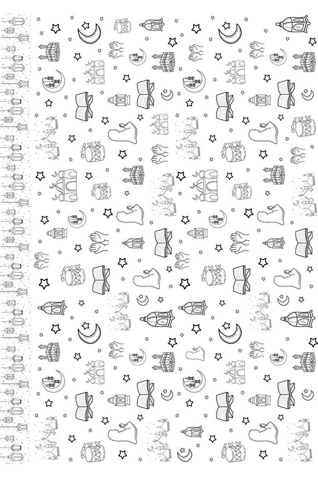 Ramadan Themed Black Design Plush Paper / Ramadan Themed Packaging Paper 70-50 cm - 100 Pieces