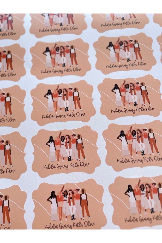 Women's Day Label - Happy Women's Day - 7-5 Cm with Baby Background. Opaque Sticker/label