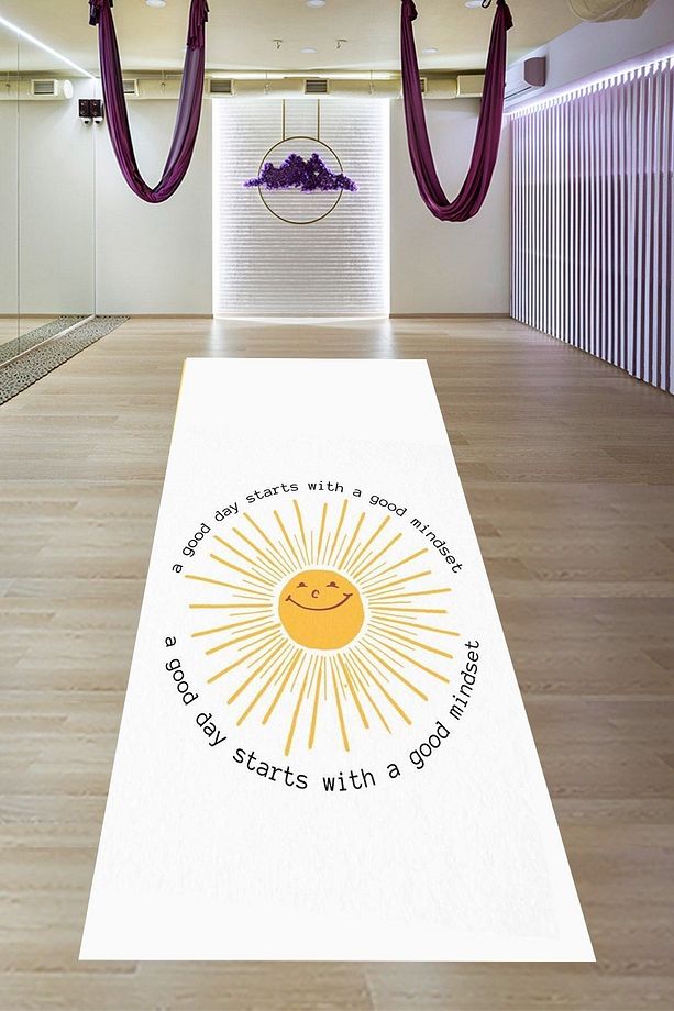 A Good Day Stars With A Good Mindset Yıkanabilir Kaymaz Taban Leke Tutmaz Yoga Matı Pilates Minderi - 1