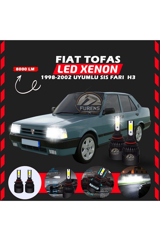 Fiat Tofaş Sis Farı Uyumlu Şimşek Etkili Led Xenon Light Series H3 - 1