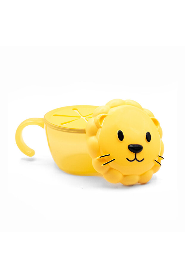 Snack Container with Finger Trap - Yellow Lion