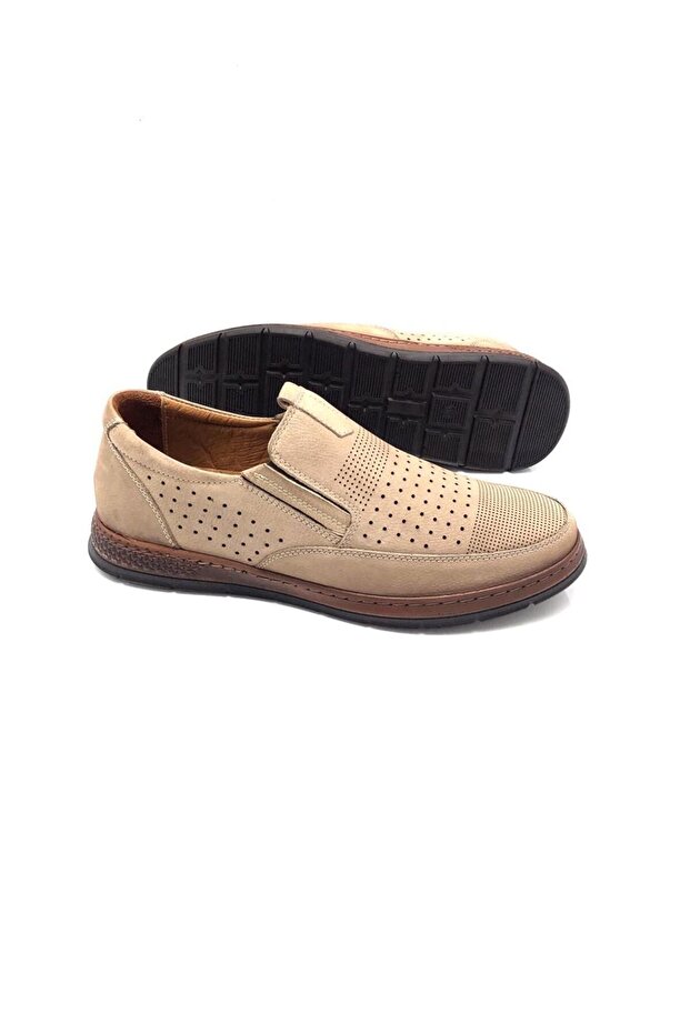 Genuine Nubuck Leather Orthopedic Sand Color Men's Shoes