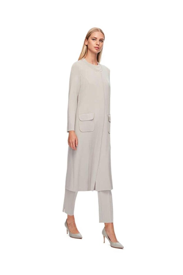 Classic Elegant Gray Jacket - Solid Color - 1