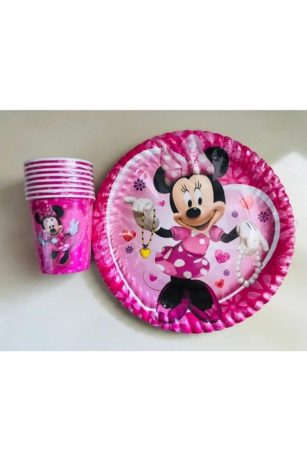 Minnie Mouse Kağıt Tabak 8 'li Ve Bardak 8'li - 1