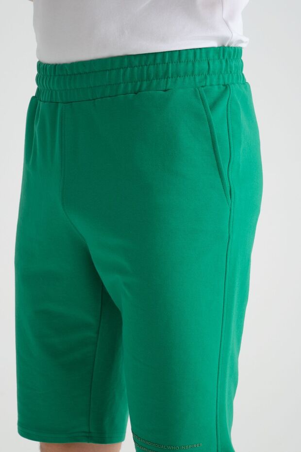 Baskı Detaylı Regular Kalıp Benetton Rengi Erkek Şort - 8