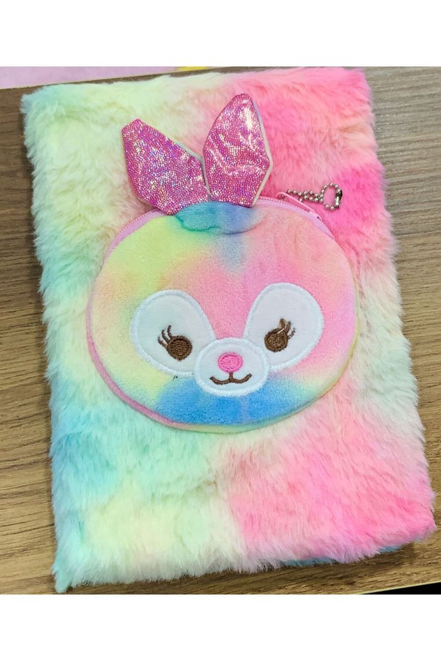 1 piece cute wallet notebook kuromi sticker pink multicolored plush notebook