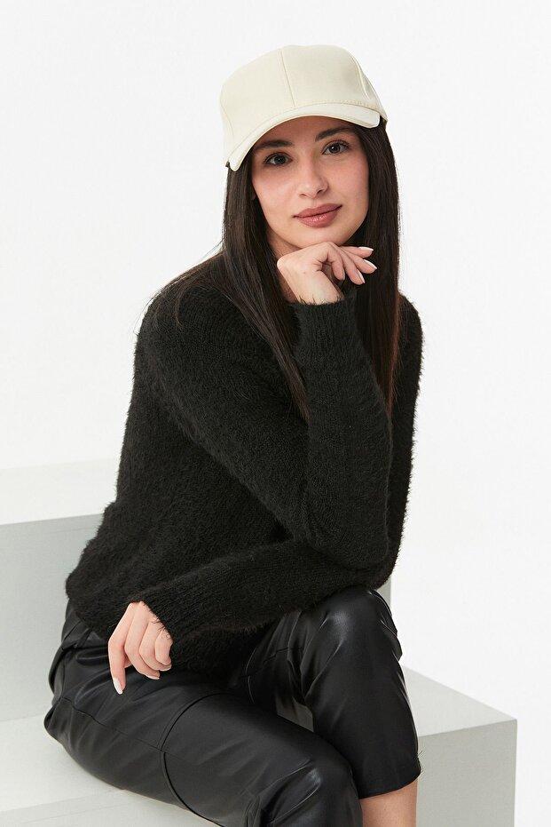 Faux Leather Back Adjustable Cap Hat - 3