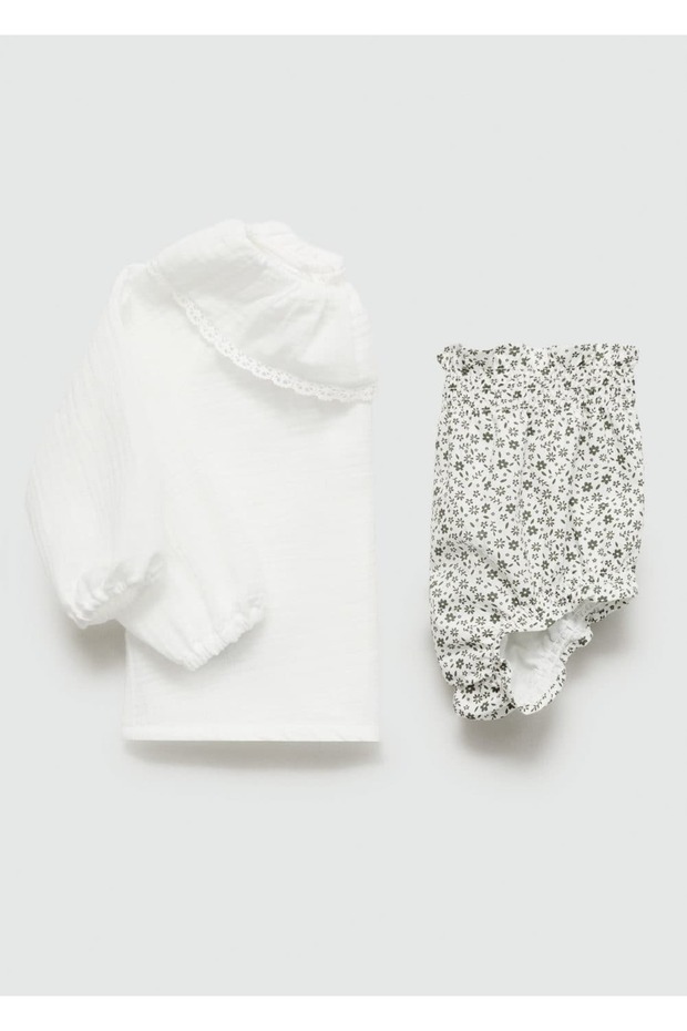 Desenli pamuklu şort - 3