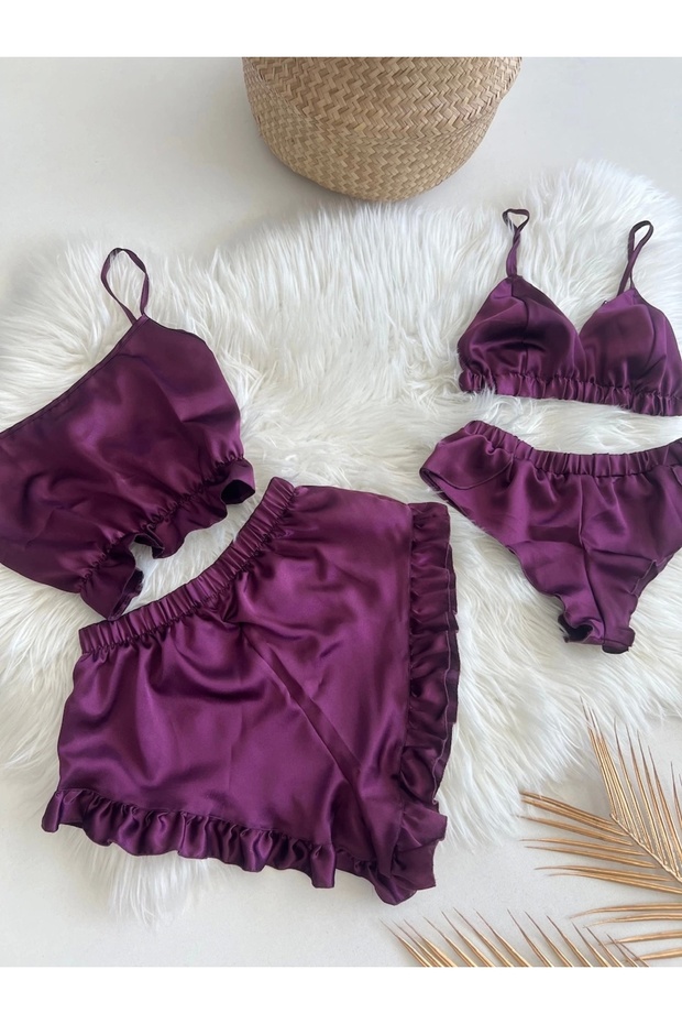Mor 4’lü Pijama Seti - 2