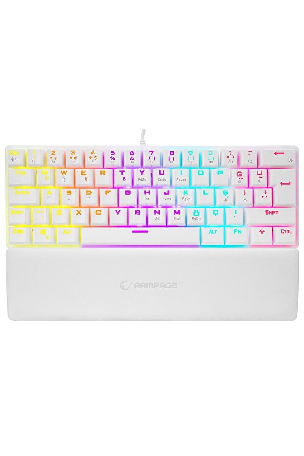 Ally K11 Beyaz 12 Işık Modlu Red Switch Mekanik Antighosting Bilek Destekli Gaming Oyuncu Klavyesi - 3