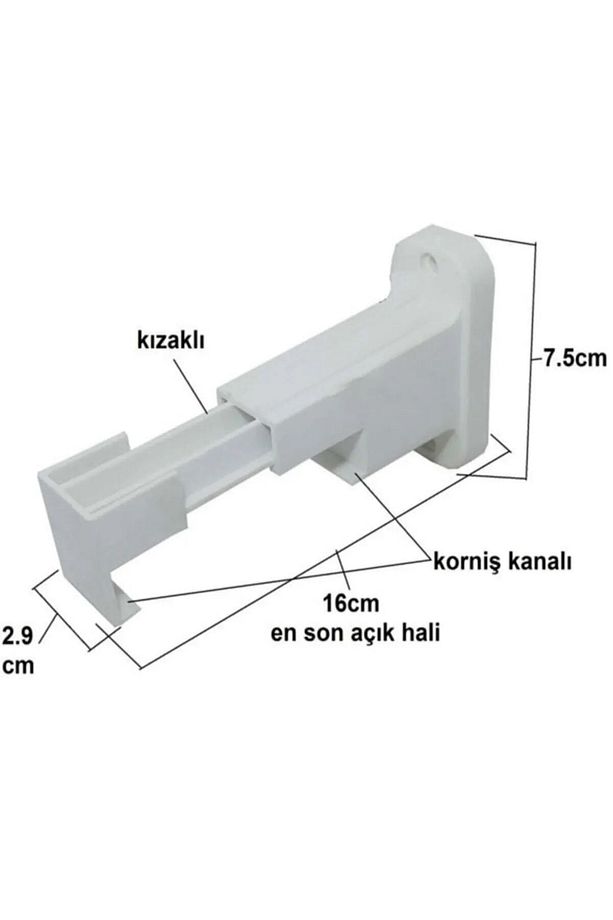 2 Adet, Pvc Korniş, Perde Rayı Tutucu, Duvara Montaj Aparatı, Duvar Ayağı Tk. - 2