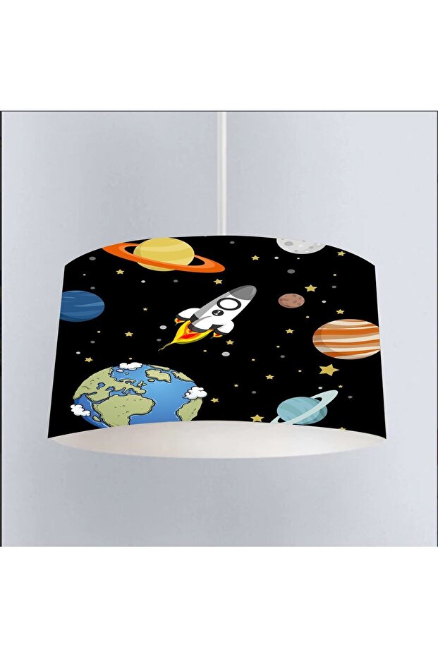 Uzay Roket Dijital Baskı Avize - 3