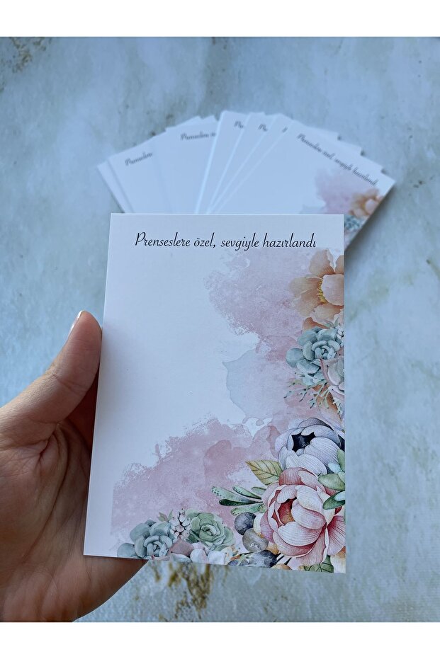 Buckle Card - Prepared with Love for Princesses. Themed - 30 Pieces / 9.5-13 cm. Dimensions