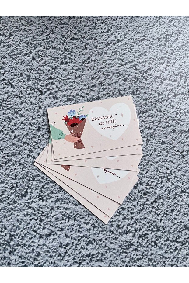 Mother's Day Themed Thank You - Note - Gift Card / 8.2-5 Cm(WITH HOLE) - 30 Pieces