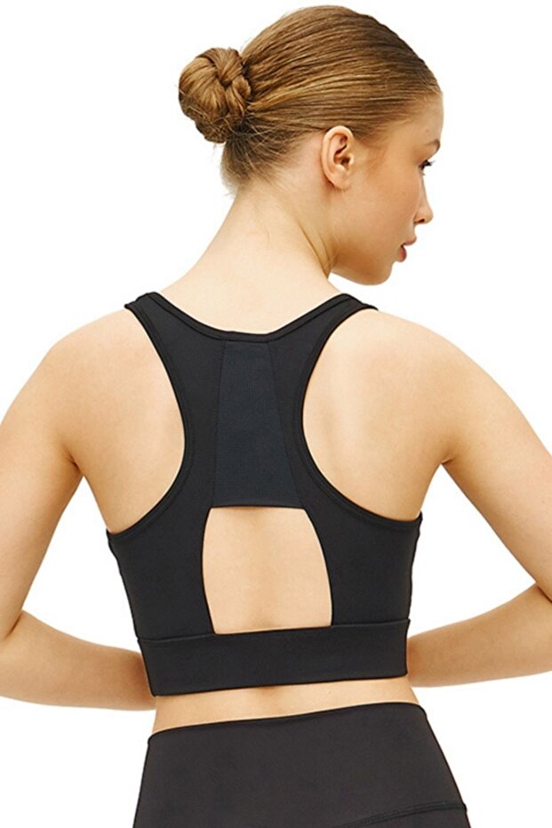 Sports Black Bustier Lightly Supported Sports Bra 22409