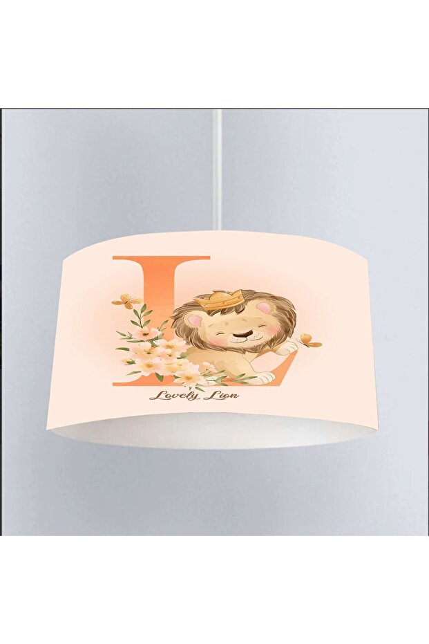 L Harfli Sevimli Aslan Çocuk Avizesi Ea962 - 1