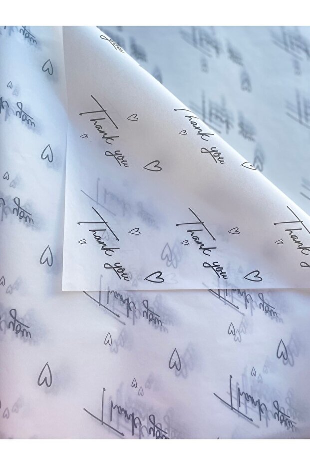 Thank You - Black Printed Pelur Paper / Packaging Paper - 100 Pieces