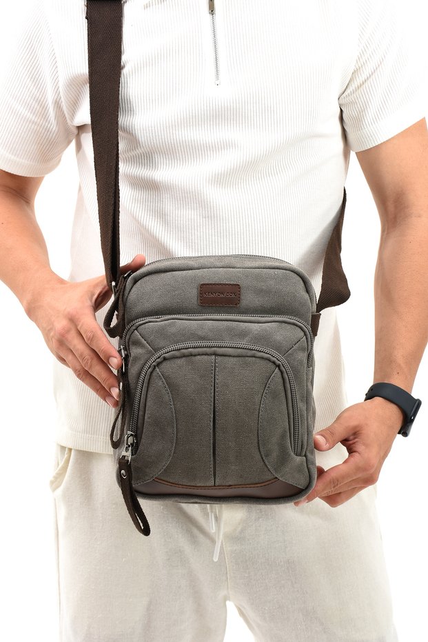 Eba-5067 Canvas Messenger Bag Shoulder Bag Messenger Bags Gray
