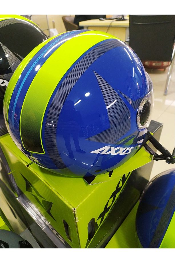 Axxıs Square Gloss Blue Kask - 1