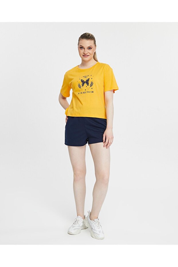 Cotton Short Sleeve Printed Women's Summer Pajama Set with Shorts