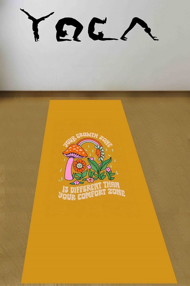 Your Growth Zone Is Different Than Your Comfort Zone Yıkanabilir Kaymaz Taban Leke Tutmaz Yoga Matı - 1