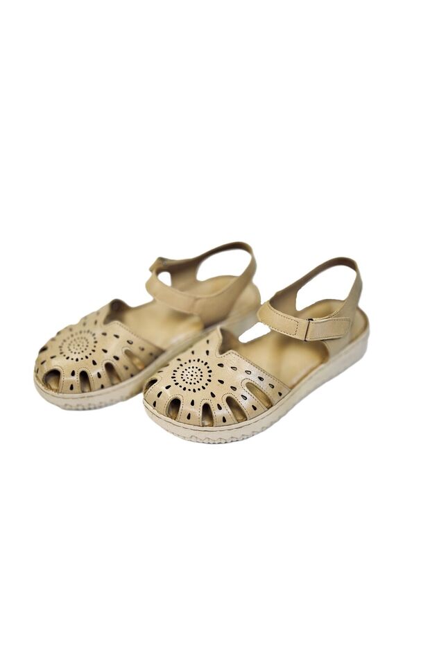 KAFKASLAR fully padded Orthopedic Genuine Leather closed-toe Sandals