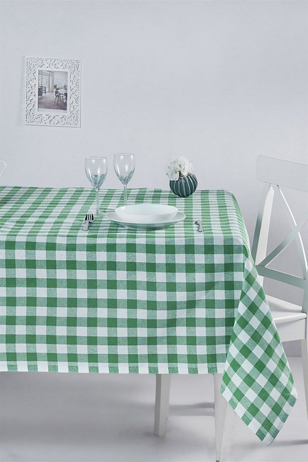 Yeşil Kareli Masa Örtüsü - Piknik Ve Kahvaltı Sofralarınız Için Uygun - 160x160 Cm - 2