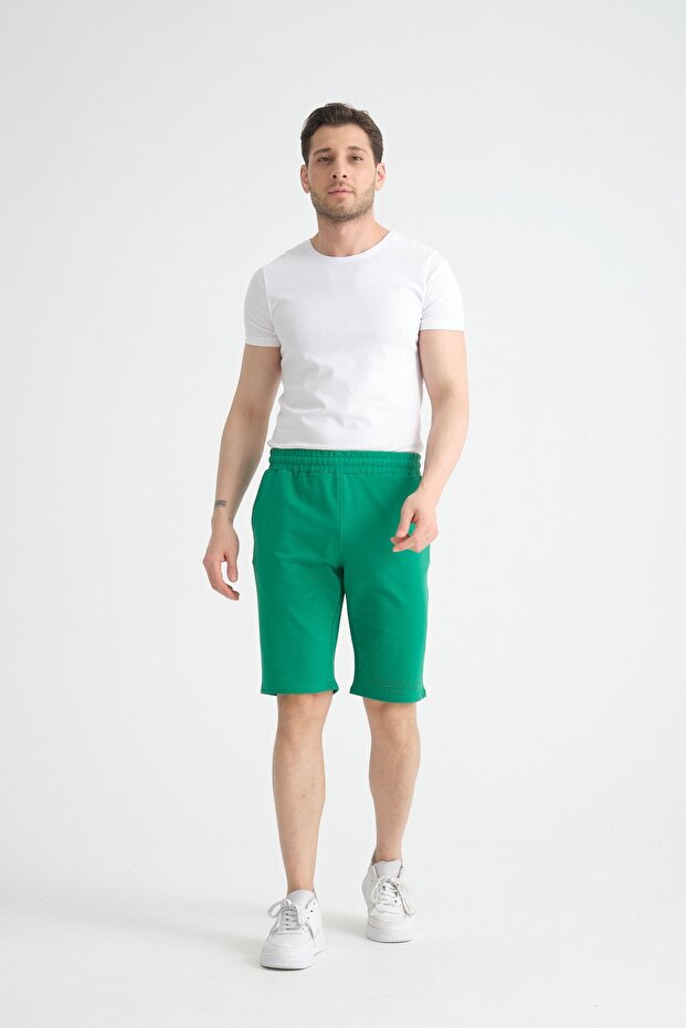 Baskı Detaylı Regular Kalıp Benetton Rengi Erkek Şort - 6
