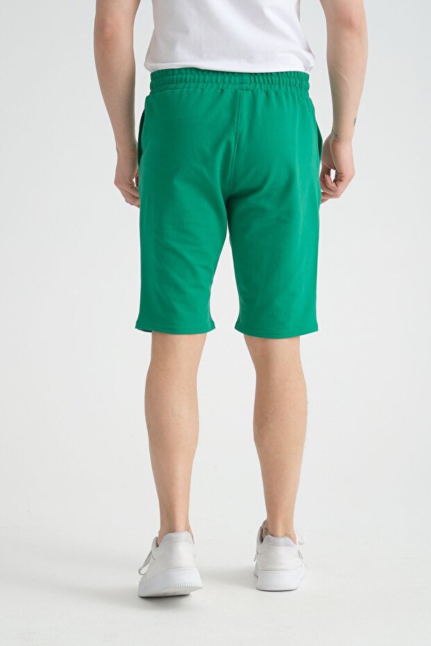 Baskı Detaylı Regular Kalıp Benetton Rengi Erkek Şort - 5