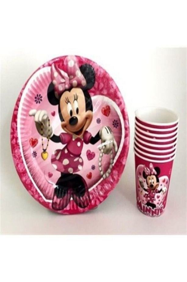 Minnie Mouse Kağıt Tabak 8 'li Ve Bardak 8'li - 2