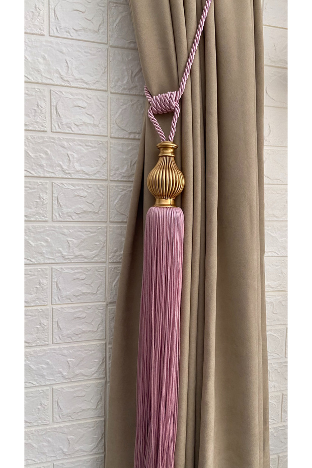 Curtain Accessory Tasseled Braçol Striped Vase Cornice Mounting Kit 1 Piece