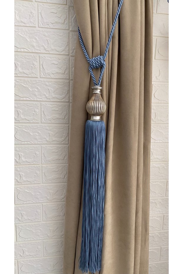 Curtain Accessory Tasseled Braçol Striped Vase Cornice Mounting Kit 1 Piece