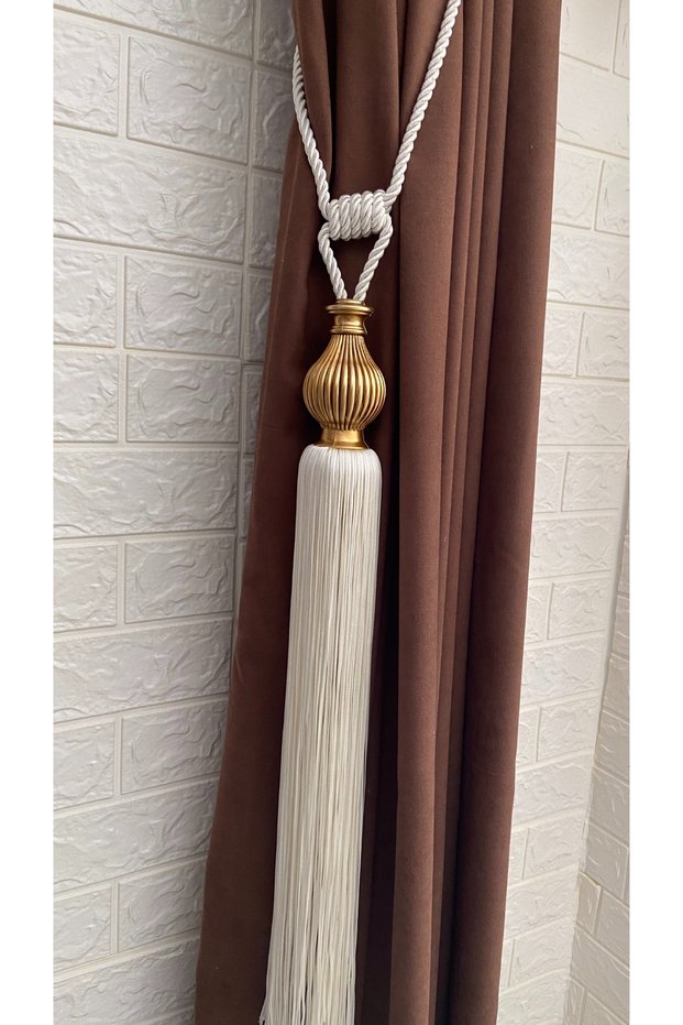 Curtain Accessory Tasseled Braçol Striped Vase Cornice Mounting Kit 1 Piece