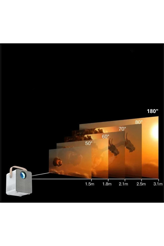 Android 4K Destekli  LCD LED Projeksiyon Cihazı - 7