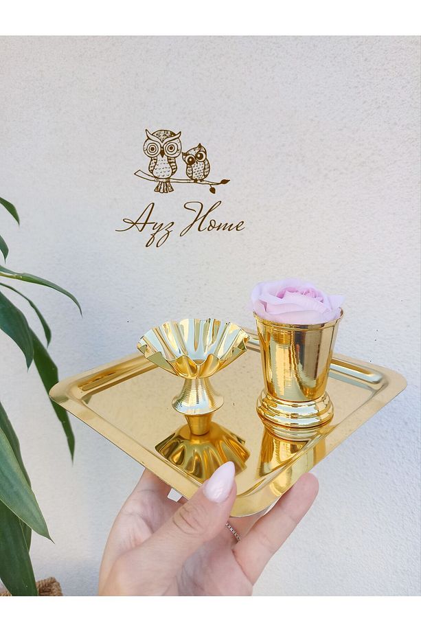 Sunum Tepsisi 21*21/ Lokumluk/Gül Kovası/ Kadife Gül Set -(SÖZ, NİŞAN ,İSTEME,KAHVE SUNUM) - 1