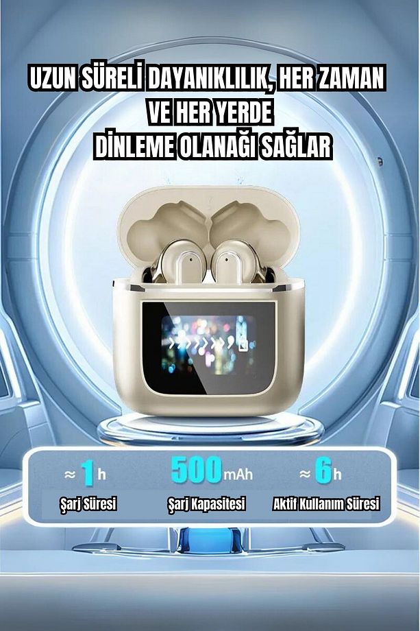 YX27 ANC Bluetooth kablosuz kulaklık TWS dokunmatik LCD ekran ANC aktif gürültü azaltma - 8