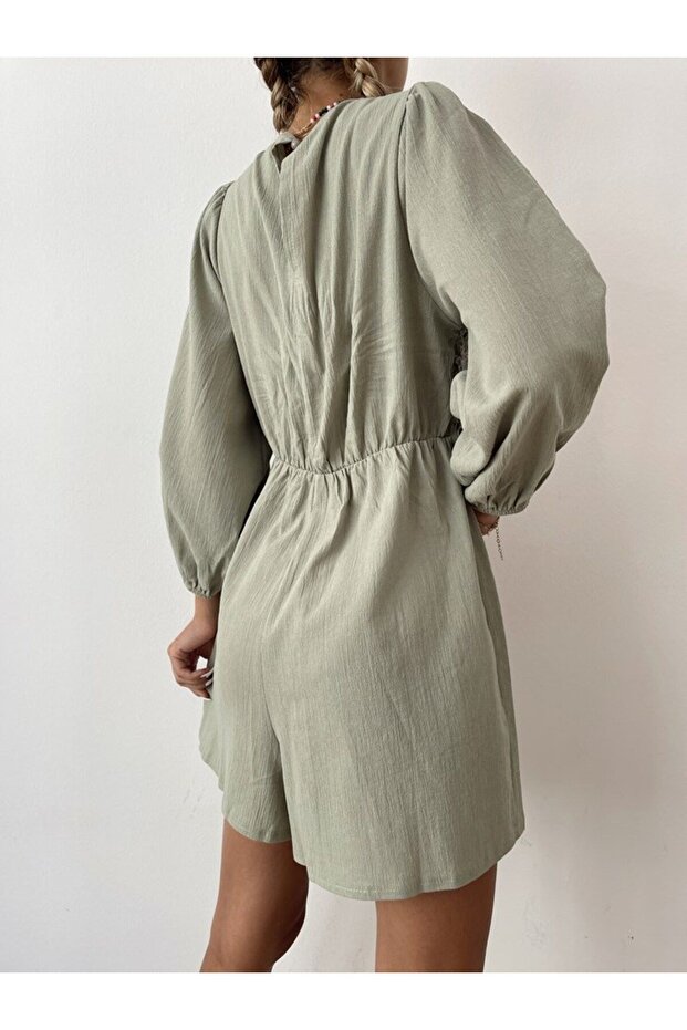 Güpür İşlemeli Şort Tulum - 3