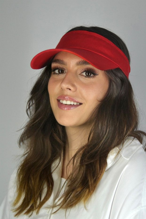 Solid Color Unisex Fabric Visor Hat