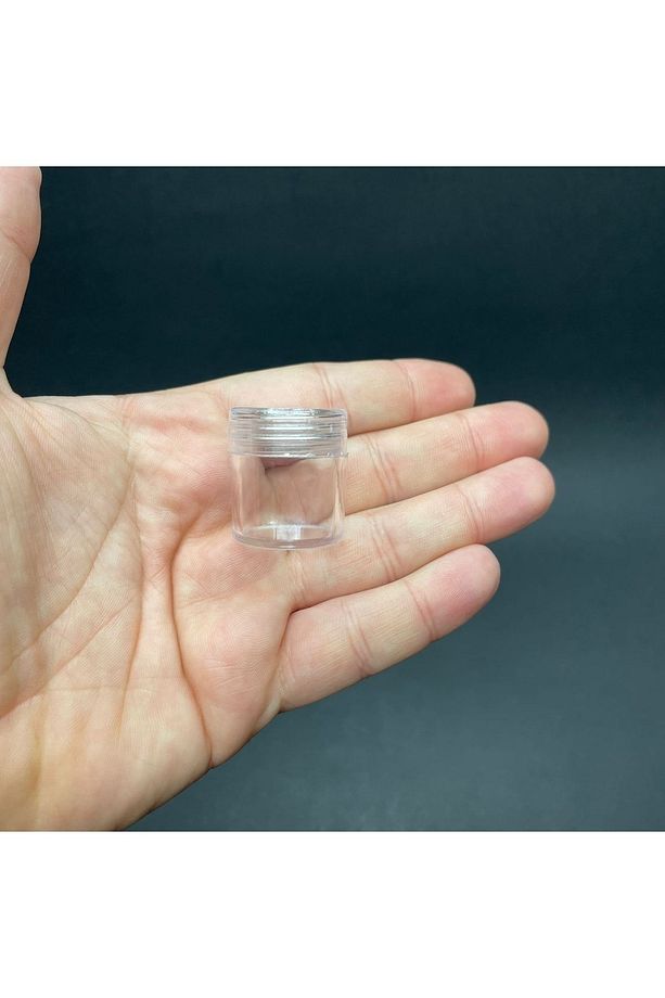 5 Ml Şeffaf Mika Krem Kavanozu Ufak Plastik Kavanoz - Akrilik Kavanoz - Küçük Kavanoz -6 Adet - 3