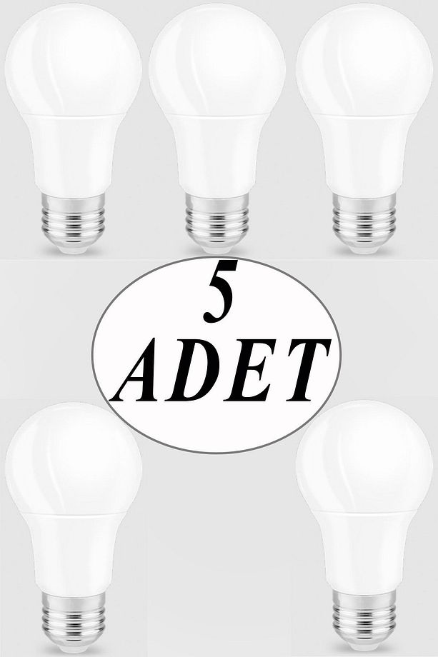 Cla37 E27 Duylu 9 Watt Gün Işığı Led Ampul 5 Adet - 1