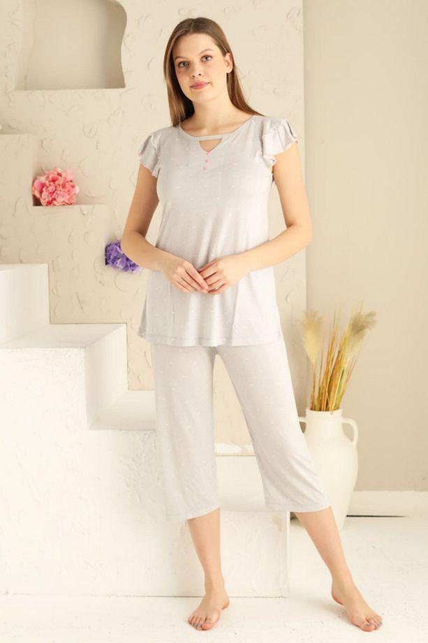Gri Bermuda Pijama Takımı - 1