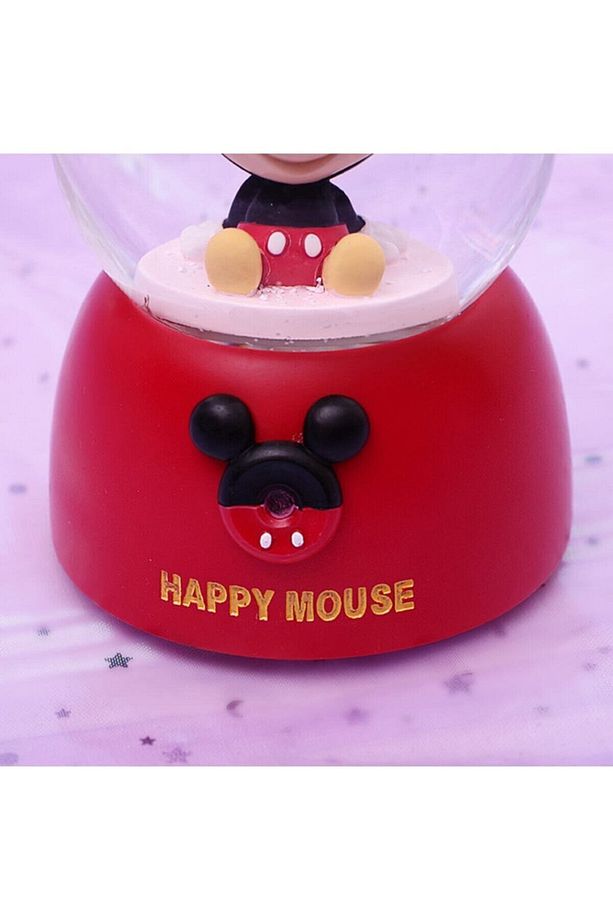 Mickey Mouse Temalı Orta Boy Işıklı Müzikli Kar Küresi-kırmızı - 3