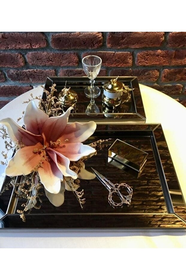 2 Li Bronz Ayna Tepsi - 1