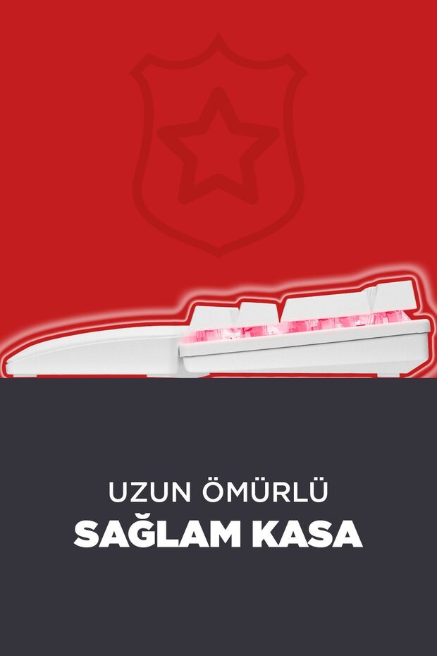 Ally K11 Beyaz 12 Işık Modlu Red Switch Mekanik Antighosting Bilek Destekli Gaming Oyuncu Klavyesi - 9